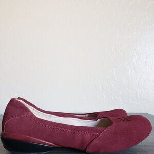 Kuru Vienna Suede Leather Cushioned Ballet Flats Burgundy Women's 6 Slip-On Shoe